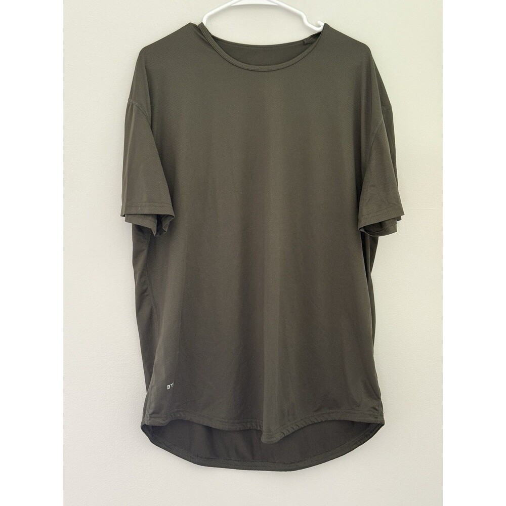 BYLT Drop Cut Lux Shirt Mens XL Short Sleeve Stretch High Low Curve Hem